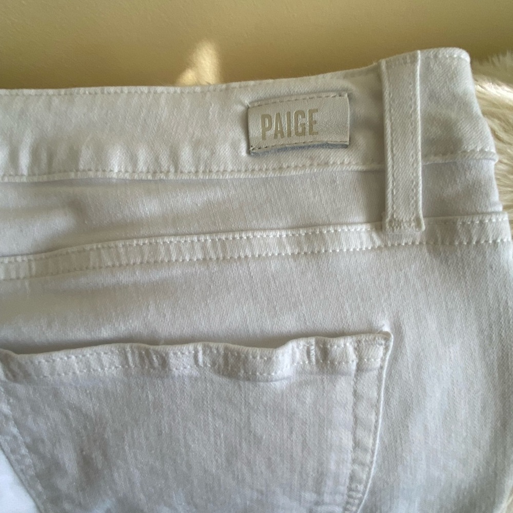 Paige Verdugo Ultra Skinny In Optic White Destructed Size 32 - Picture 10 of 12